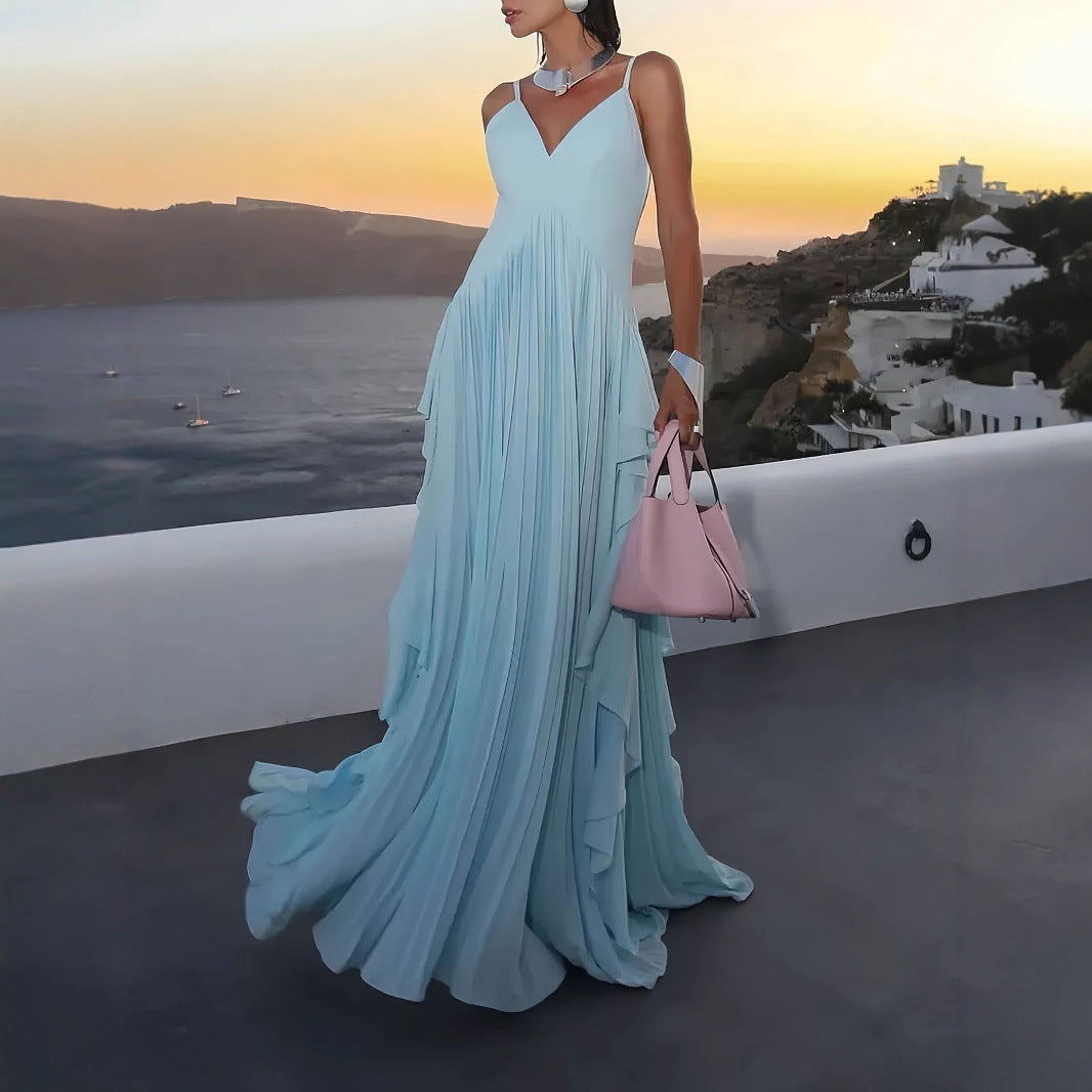 Santorini Pleated Maxi Dress