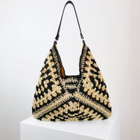 Mykonos Handwoven Contrast Straw Bag