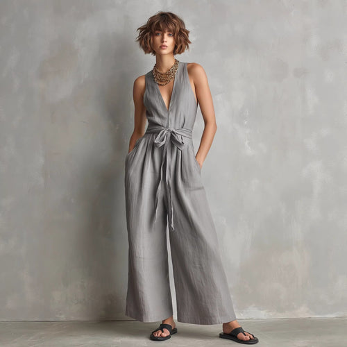 Lisbon V-Neck Cropped Jumpsuit