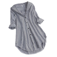 Côte Striped Loose Collar Shirt