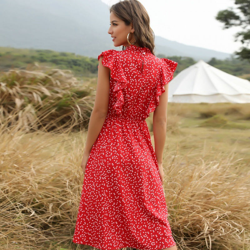 Marbella Polka-Dot Chiffon Maxi
