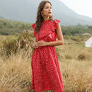 Marbella Polka-Dot Chiffon Maxi
