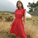 Marbella Polka-Dot Chiffon Maxi