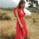 Marbella Polka-Dot Chiffon Maxi