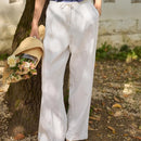 Harbor Drawstring Wide-Leg Linen Pants