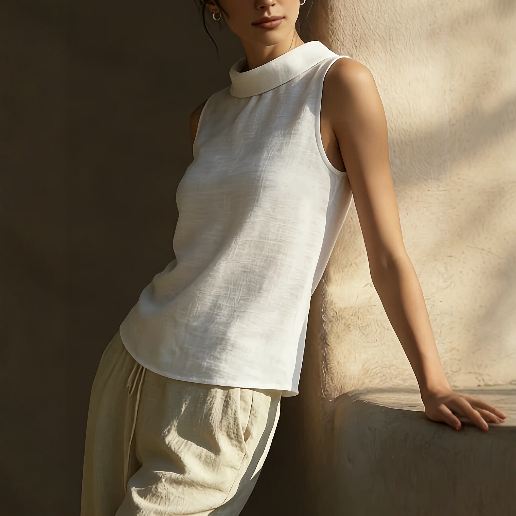 The Essential Linen Sleeveless Shirt