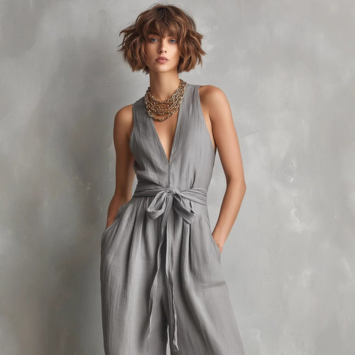 Lisbon V-Neck Cropped Jumpsuit