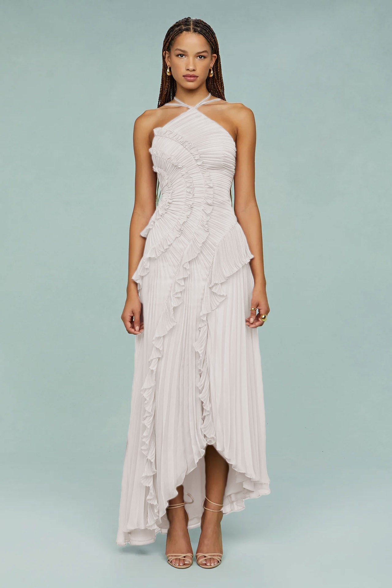 Amalfi Ruffle-Hem Chiffon Dress