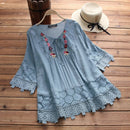 Mayfair 3/4 Sleeve Patchwork Blouse