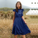 Marbella Polka-Dot Chiffon Maxi