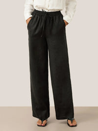 Meridian High-Rise Linen Trousers