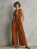 Lisbon V-Neck Cropped Jumpsuit