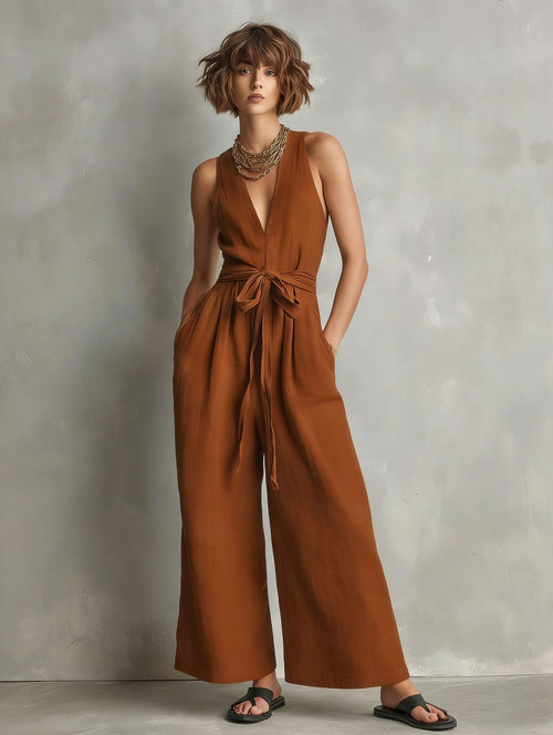 Lisbon V-Neck Cropped Jumpsuit