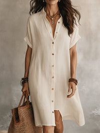 Bruges Buttoned Midi Shirt Dress