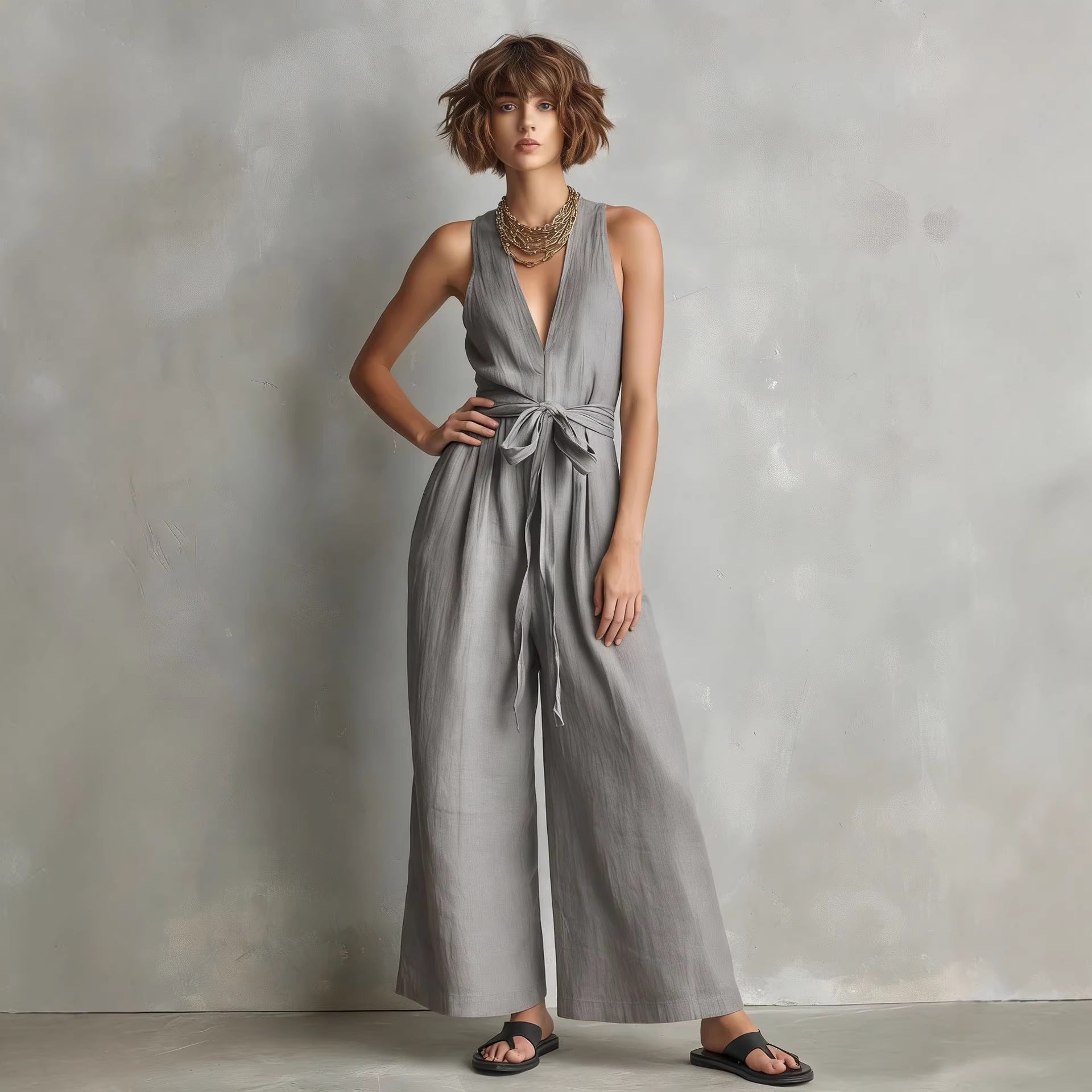 Lisbon V-Neck Cropped Jumpsuit