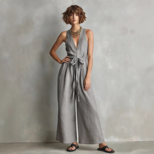 Lisbon V-Neck Cropped Jumpsuit