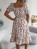 Meadow Square-Neck Ruffle Dress