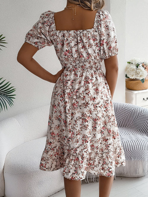 Meadow Square-Neck Ruffle Dress