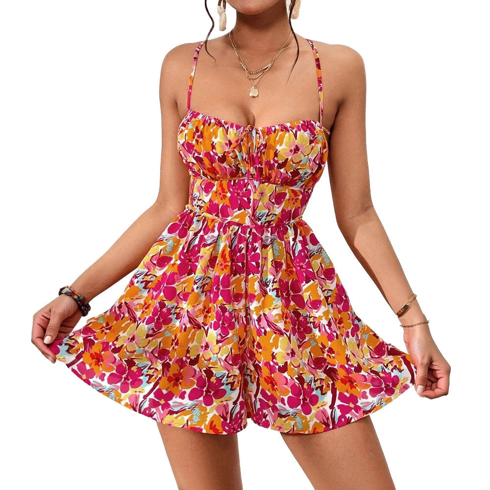 Tropez Lace-Back Floral Mini