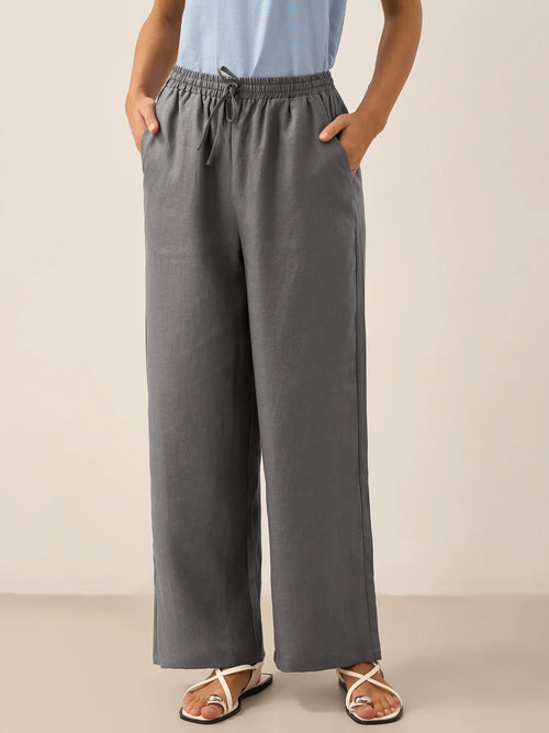 Meridian High-Rise Linen Trousers