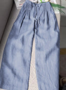 Harbor Drawstring Wide-Leg Linen Pants