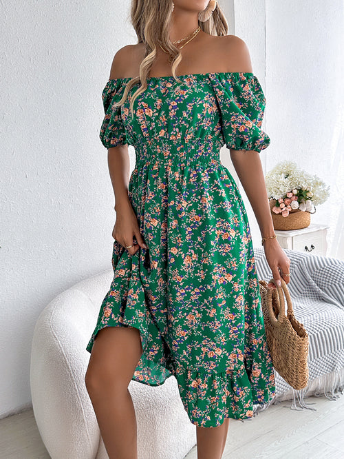 Meadow Square-Neck Ruffle Dress