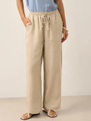 Meridian High-Rise Linen Trousers