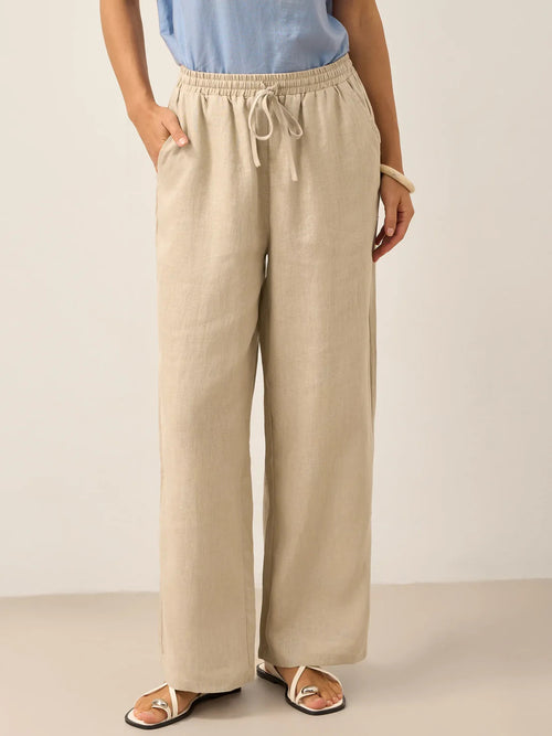 Meridian High-Rise Linen Trousers