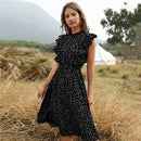 Marbella Polka-Dot Chiffon Maxi