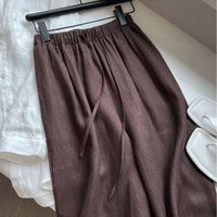 Harbor Drawstring Wide-Leg Linen Pants