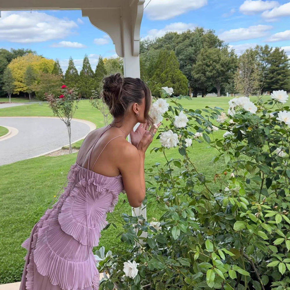 Amalfi Ruffle-Hem Chiffon Dress