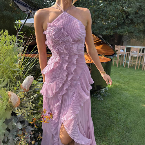 Amalfi Ruffle-Hem Chiffon Dress
