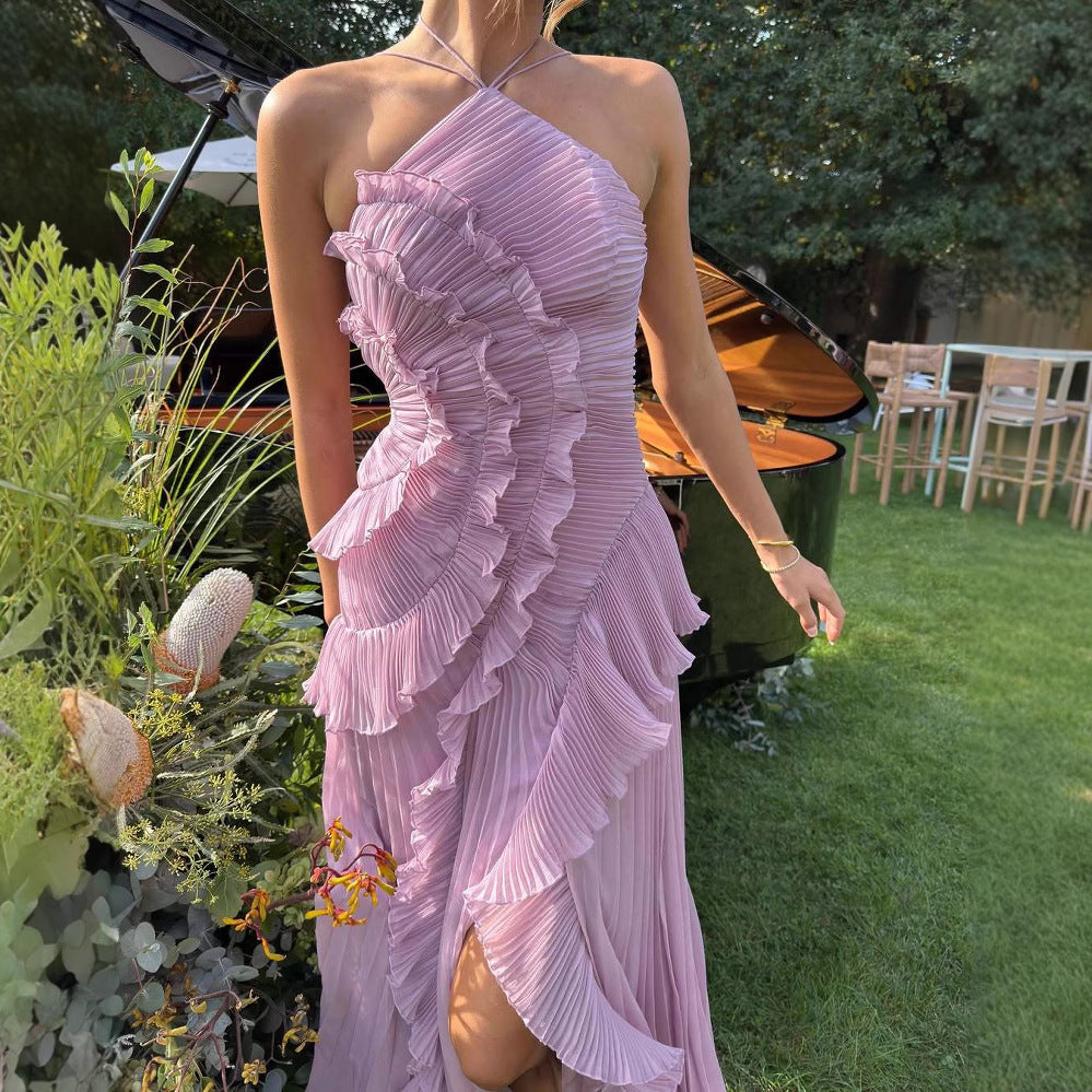 Amalfi Ruffle-Hem Chiffon Dress