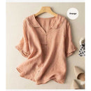 Prairie Doll-Collar Linen Blouse