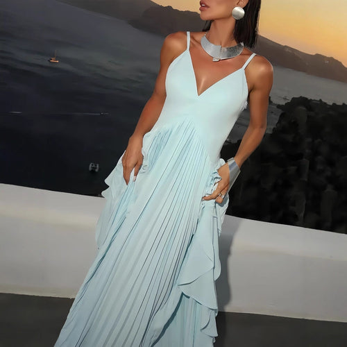 Santorini Pleated Maxi Dress