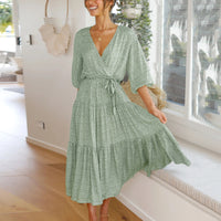 Sorrento Tie-Waist Printed Midi Dress