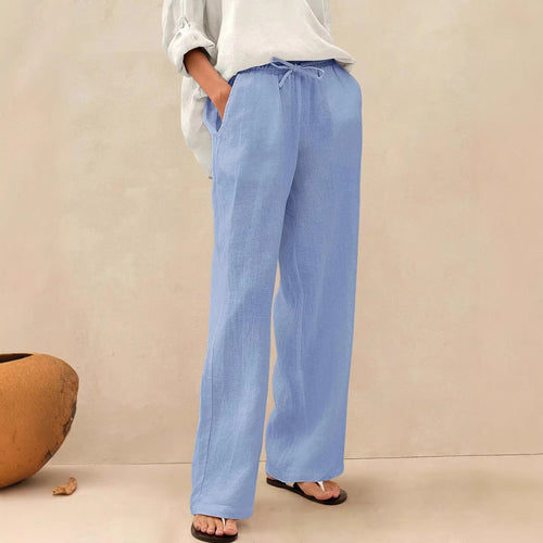 Meridian High-Rise Linen Trousers